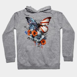 4th of July Floral Butterfly lover Hoodie